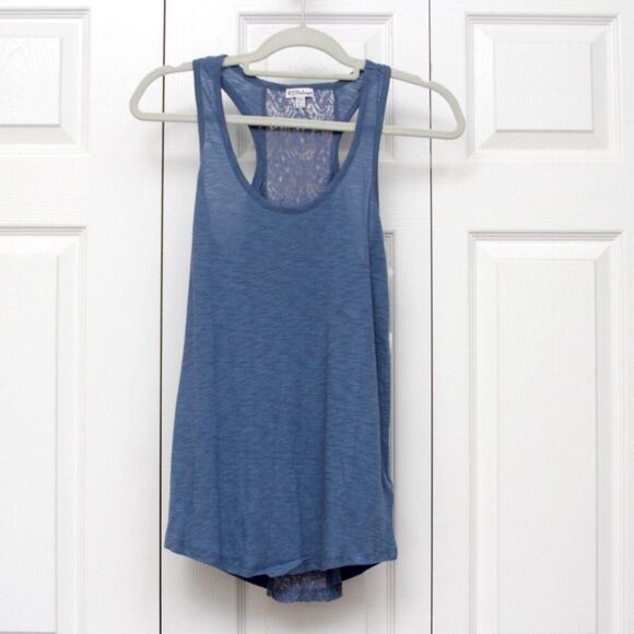 P.J. Salvage Demin Crochet Inset Tank Women's Size S Color Denim NWT - Picture 5 of 8